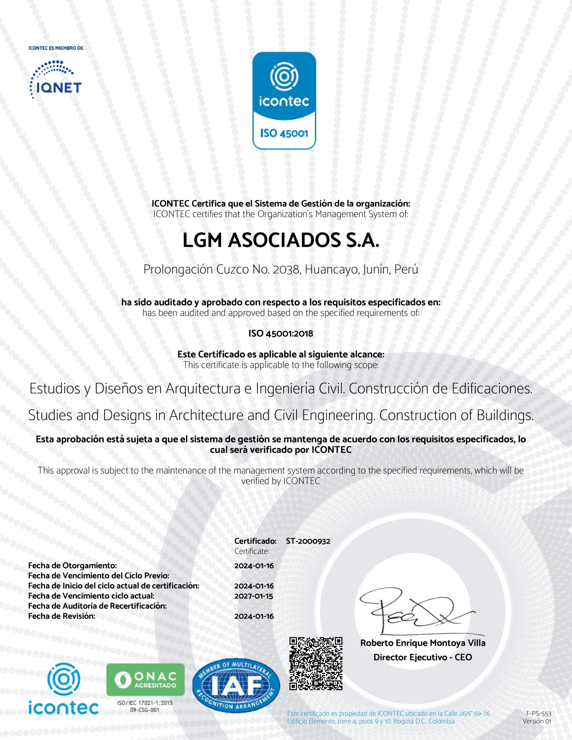ICONTEC - ISO 45001